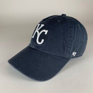 Kansas City Royals MLB Navy Blue 47 Brand Clean Up Relaxed Fit Strapback Hat